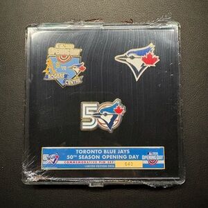 Toronto Blue Jays 50th Season Commemorative Pin Set - Blue/White/Red